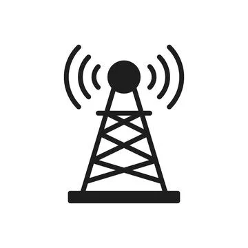 Radio tower icon in flat style. Telecom antenna vector illustration on isol.. Stock Illustration