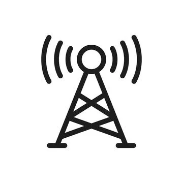 Radio tower icon in flat style. Telecom antenna vector illustration on isol.. Stock Illustration