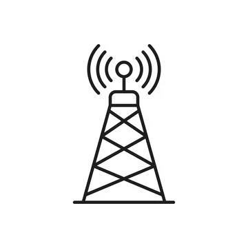 Radio tower icon in flat style. Telecom antenna vector illustration on isol.. イラスト素材