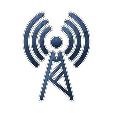 Radio tower illustration 库存插图