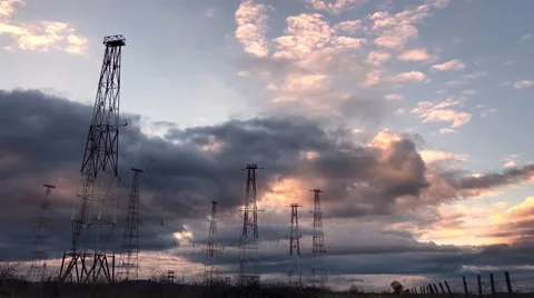 Radio Tower with sky background in summer Stock Footage 68989810