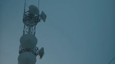 Radio tower in sunset Stock Footage 75078779