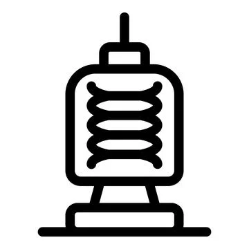 Radio tower transmitting signals using electromagnetic waves Stock Illustration