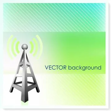 Radio Tower on Vector Background Stock Illustration