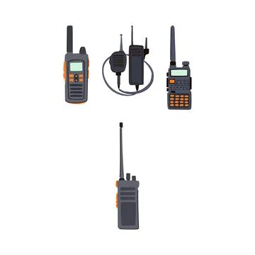 Radio transceiver devices for emergency communication and security Stock Illustration