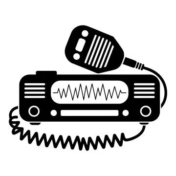 Radio Transceiver Vector Icon Walkie Talkie Base Station Silhouette Illustration Stock Illustration