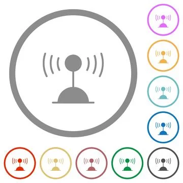 Radio transmitter solid flat icons with outlines 스톡 일러스트