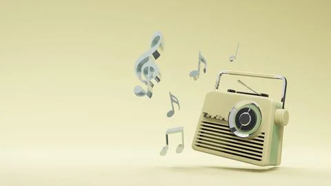 Radio vintage design , 3d rendering Stock Illustration