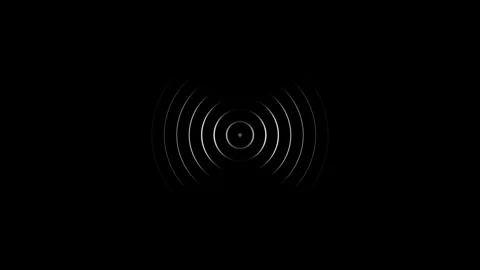 Radio wave animation screen on dark background. Stock Footage 293484367