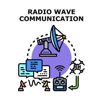 Radio wave communication concept transmitting remote control signals Stock Illustration