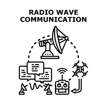 Radio wave communication concept transmitting remote control signals Stock Illustration