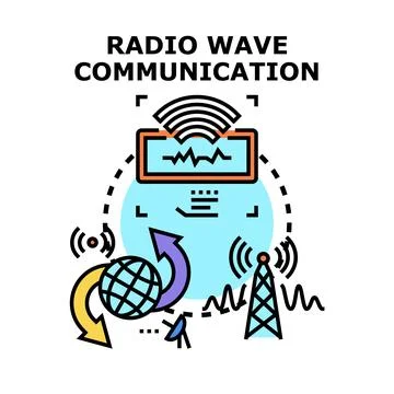 Radio wave communication transmitting global digital connection Stock Illustration
