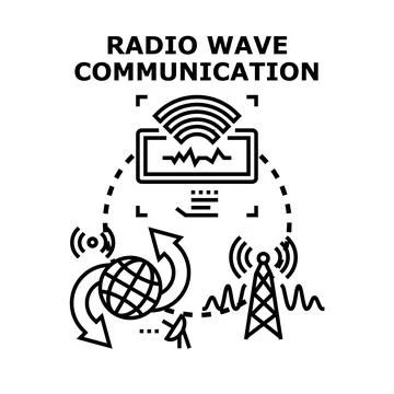 Radio wave communication transmitting global digital connection Stock Illustration