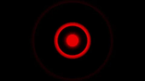 Radio wave with red circle graphic animation isolated on black background Stock Footage 325793366