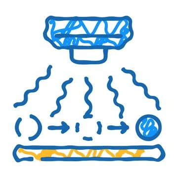 Radio wave sensor icon doodle illustration Stock Illustration