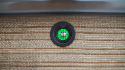 Radio wave tuning indicator in old radio Stock Footage 115479214