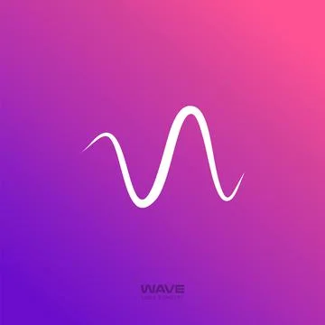 Radio wave vector icon, pulse beat line, sound and audio logo template Illustrazione stock