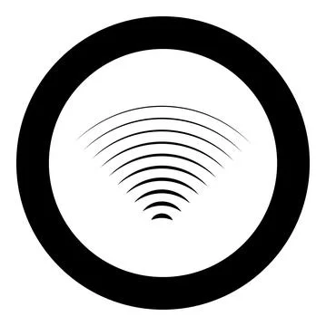 Radio wave wireless icon in circle round black color vector illustration imag Illustrazione stock