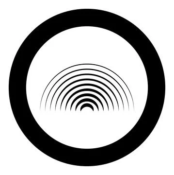 Radio wave wireless icon in circle round black color vector illustration imag 스톡 일러스트