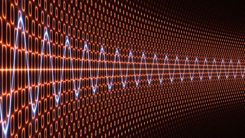 Radio Waves Abstract Data Transmission Signals Binary Pattern Comms Network Stock Footage 139713745