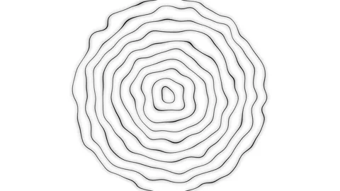 Radio Waves Animation – Abstract Circular Lines on White Background Stock Footage 314817610