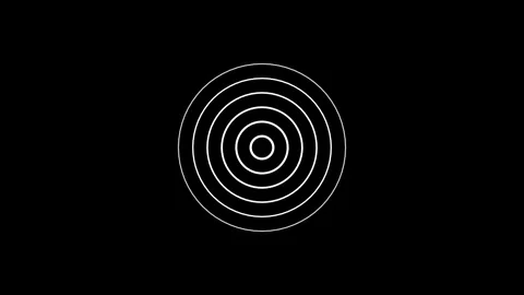 Radio waves animation on black background concept Stock Footage 287807408
