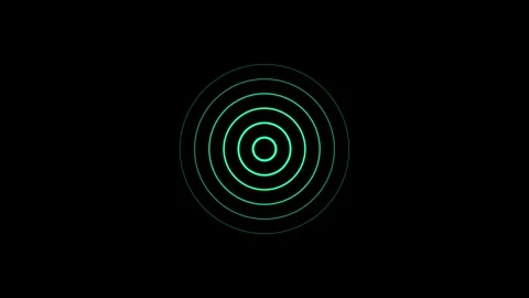 Radio waves animation on black background concept Stock Footage 287807412