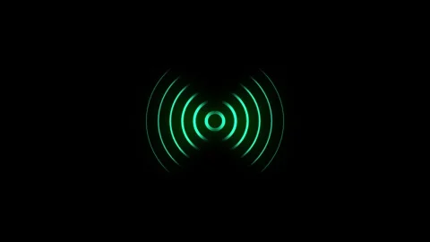 Radio waves animation on black background concept Stock Footage 287807420