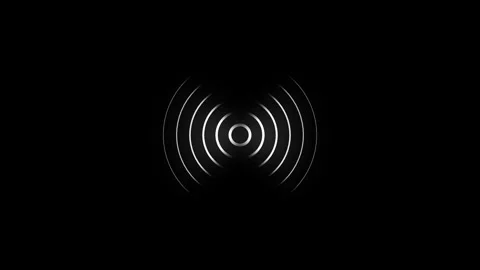 Radio waves animation on black background concept Stock Footage 287807421