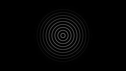 Radio waves animation on black background Video stock 302700091