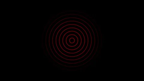 Radio waves animation on black background Stock Footage 302700097