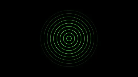 Radio waves animation on black background Stock Footage 302700108