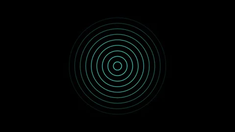 Radio waves animation on black background Stock Footage 302700109