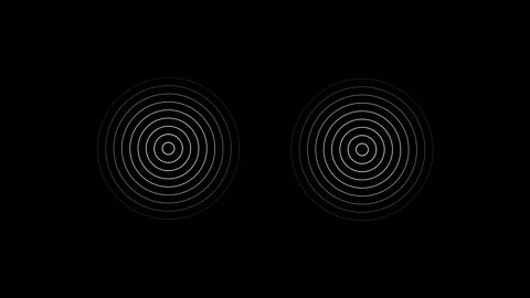 Radio waves animation on black background Stock Footage 302700117