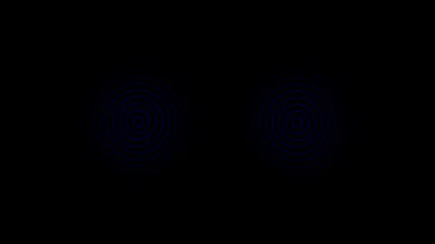 Radio waves animation on black background Stock Footage 302700126