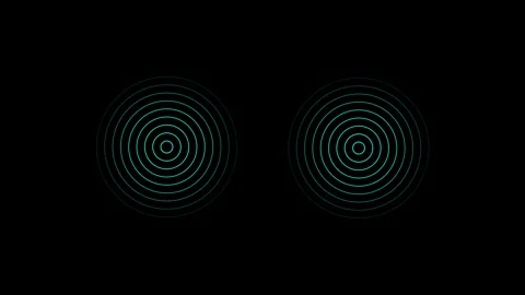 Radio waves animation on black background Stock Footage 302700129
