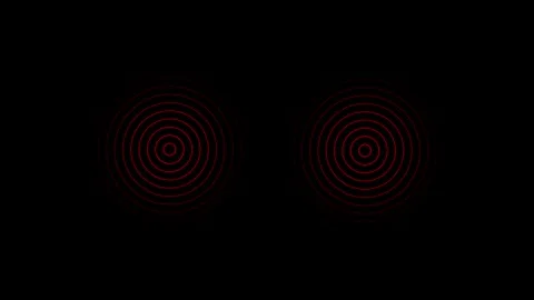 Radio waves animation on black background Stock Footage 302700132