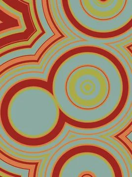 Radio waves of circles pattern multi colored background 3d render illustration Stock Illustration