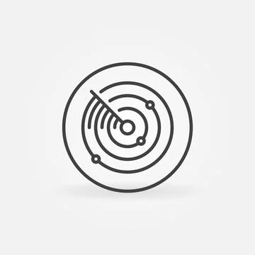 Radio Waves Detection System line icon. Radar vector sign Stock Illustration