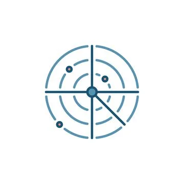 Radio Waves Detection System - Radar vector colored icon Stock Illustration