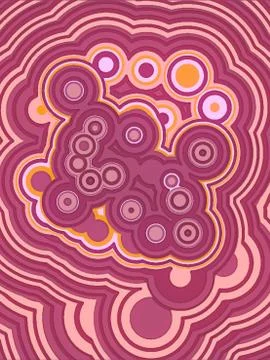 Radio waves of diverging circles pattern abstract composition. 3d rendering Stock Illustration