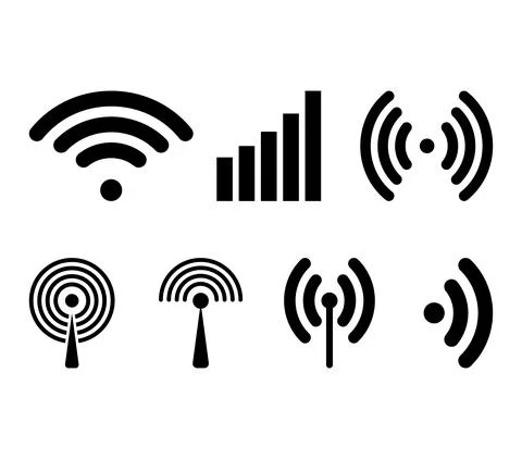 Radio waves icon. Network broadcasting symbol collection. Vector illustration Stockillustratie