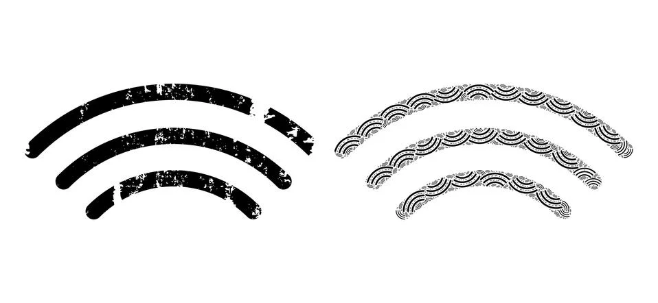 Radio Waves Icon Recursive Collage and Grunge Textured Icon Stock Illustration