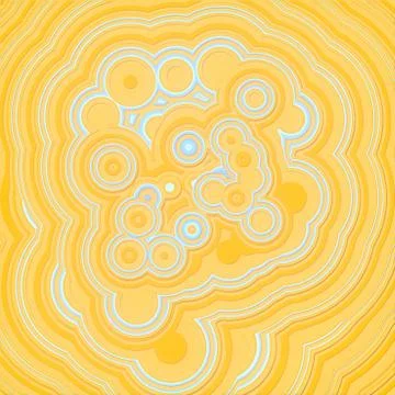 Radio waves pattern. Yellow colored wave background. 3d rendering illustration 스톡 일러스트