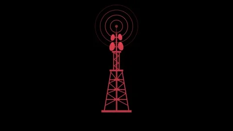 Radio waves tower connective network and signal waves.Radio waves backgroun.. Stock Footage 311140039