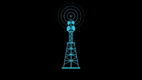 Radio waves tower connective network and signal waves.Radio waves backgroun.. Stock Footage 311140058