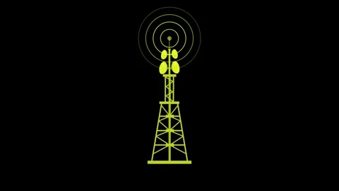 Radio waves tower connective network and signal waves.Radio waves backgroun.. Stock Footage 311140068