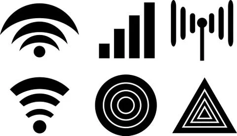 Radio Waves Wi-Fi Set Vector Stock Illustration