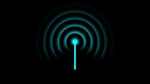 Radio waves wireless signal icon animation Isolated on Black Background Stock Footage 320948400
