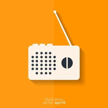 Radio web icon. Flat design. Stock Illustration